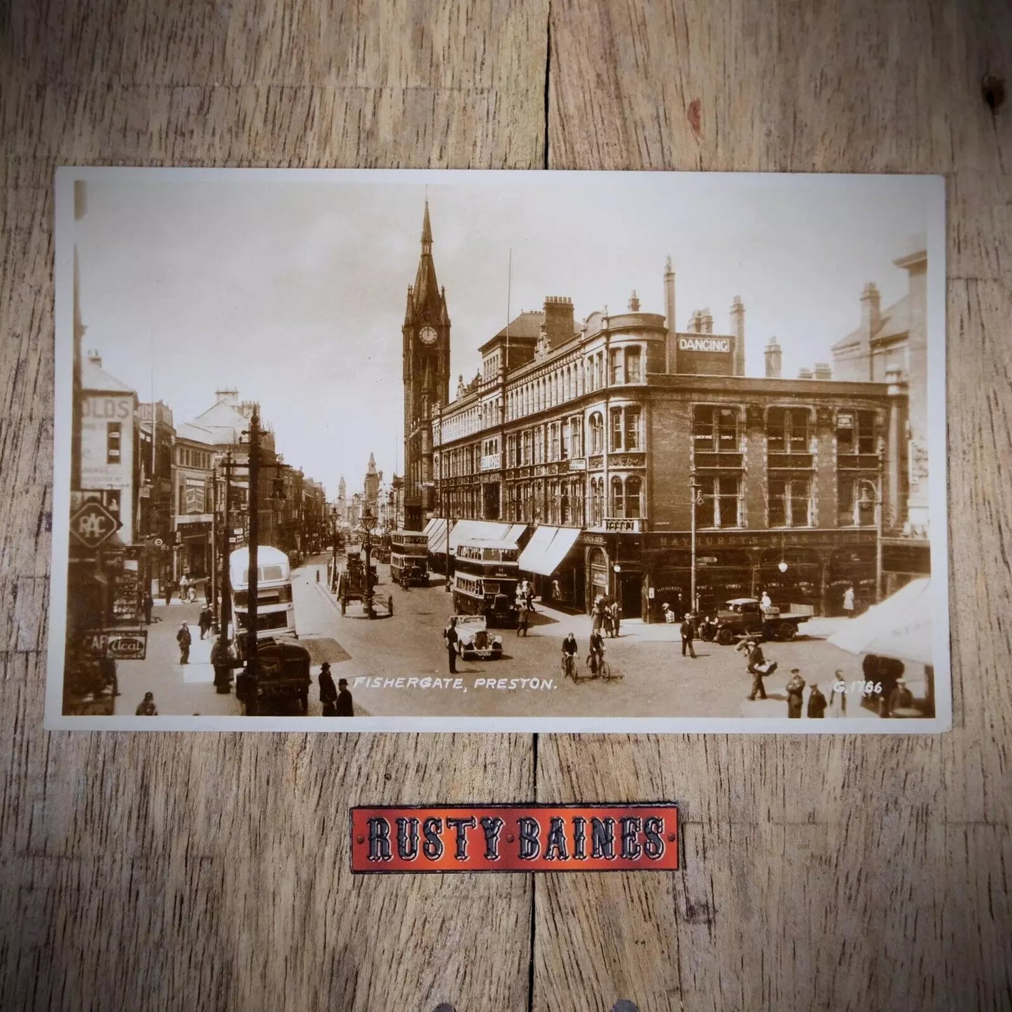 Vintage Postcard, Preston, Fishergate, Bus, Car, Lorry, Real Photo