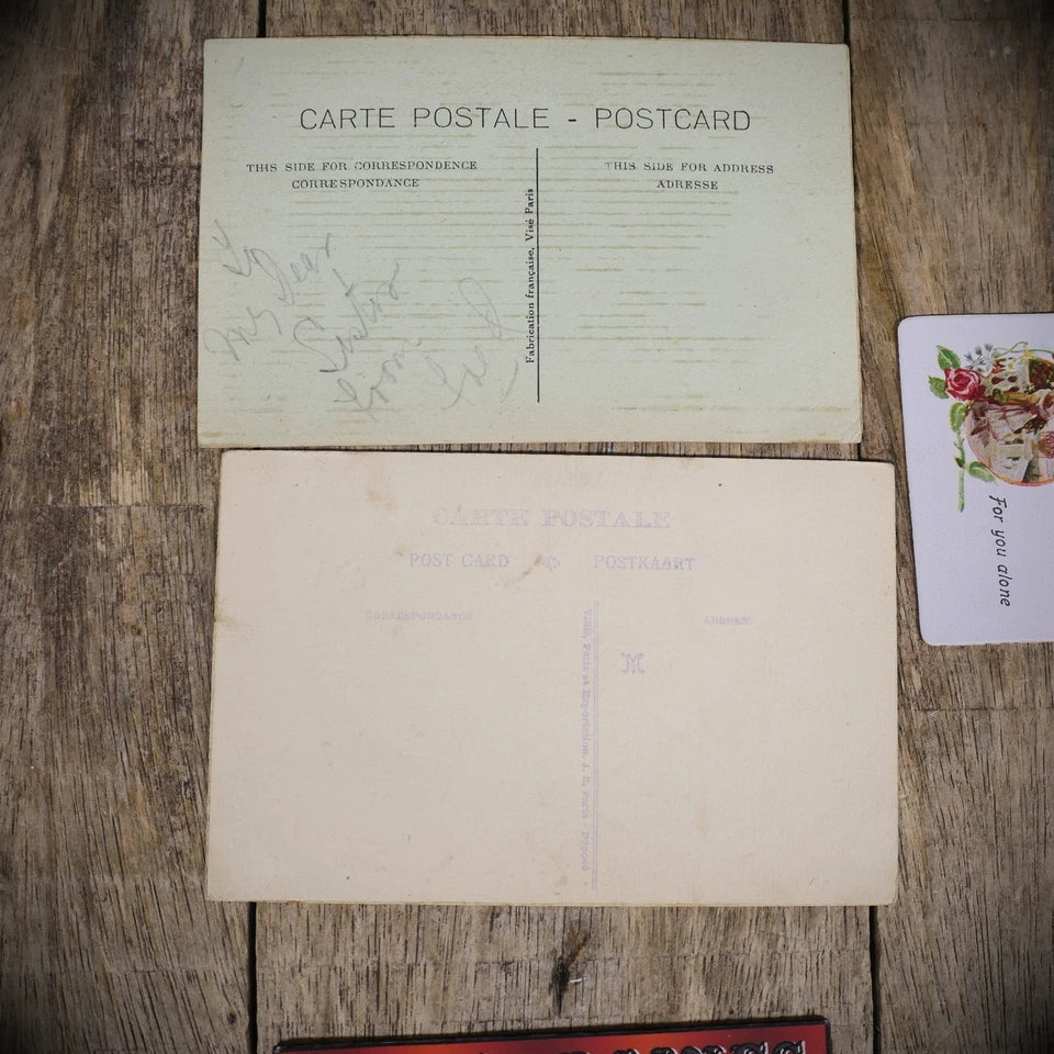 Postcard Bundle, WW1 Embroidered Silk, Souvenir From France, Flags