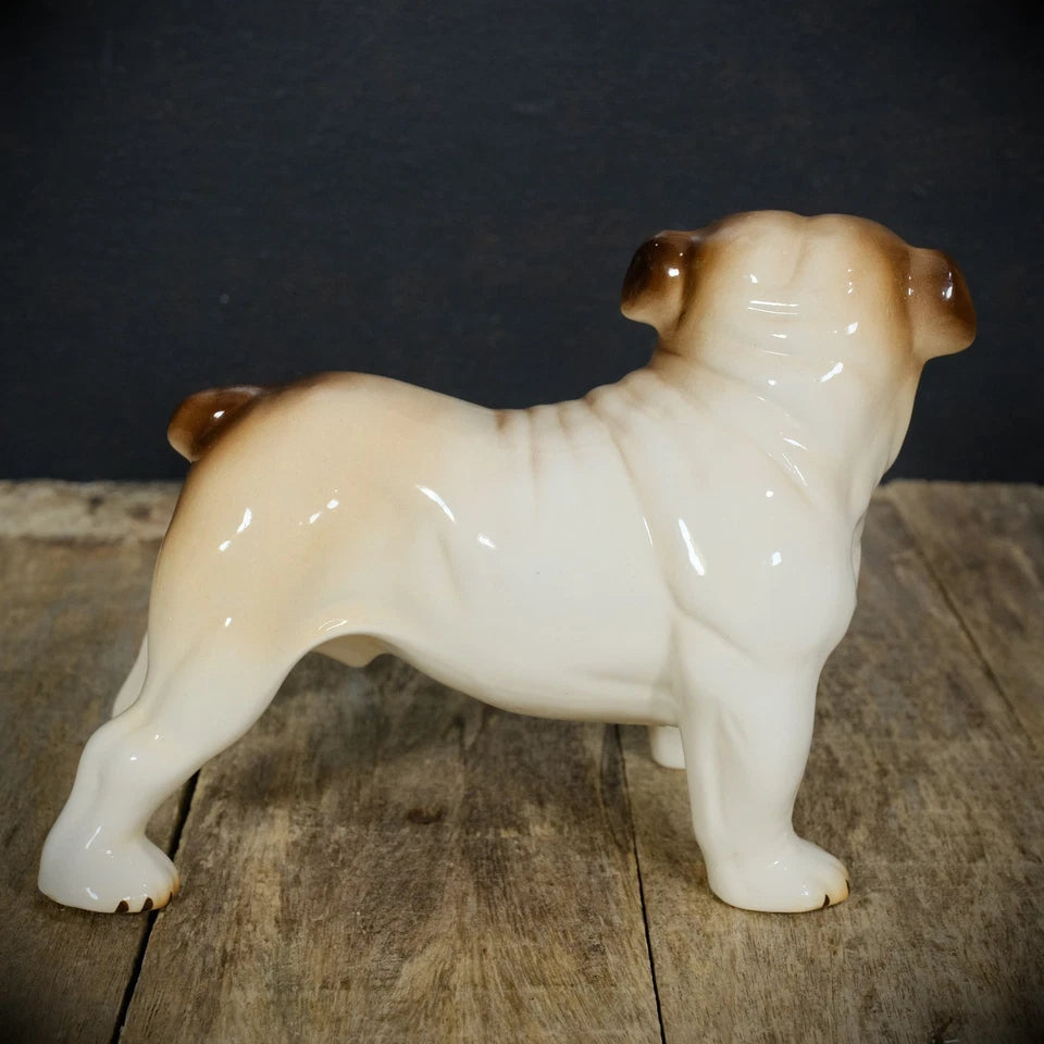 Vintage Melba Ware Ceramic/Pottery British Bulldog Ornament, Made in England