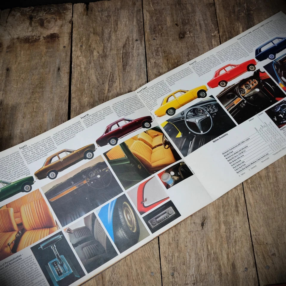 Car Brochure, Ford Escort Mk1 Undated, Saloon/Estate/XL/Sport/GT/XL/L