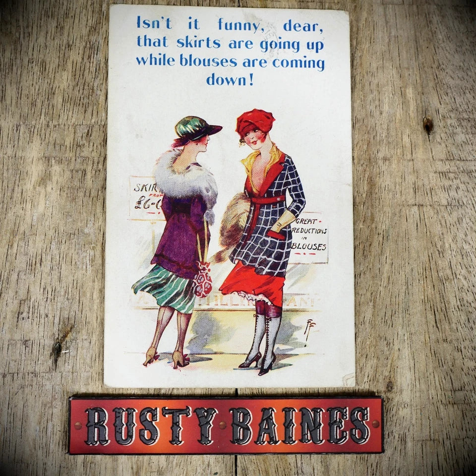 Postcard, Comic, Bamforth, Clothing Fashion Inflation, Flapper Girls