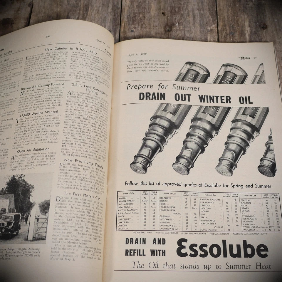 Vintage Motor Magazine April 11th 1939 Pre-WW2 Brooklands