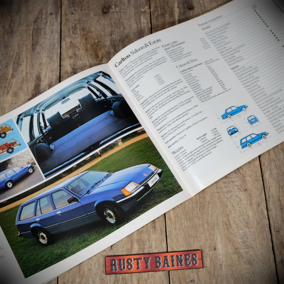 Car Brochure, Vauxhall Range 1981, Royale, Viceroy, Astra, Carlton, Cavalier