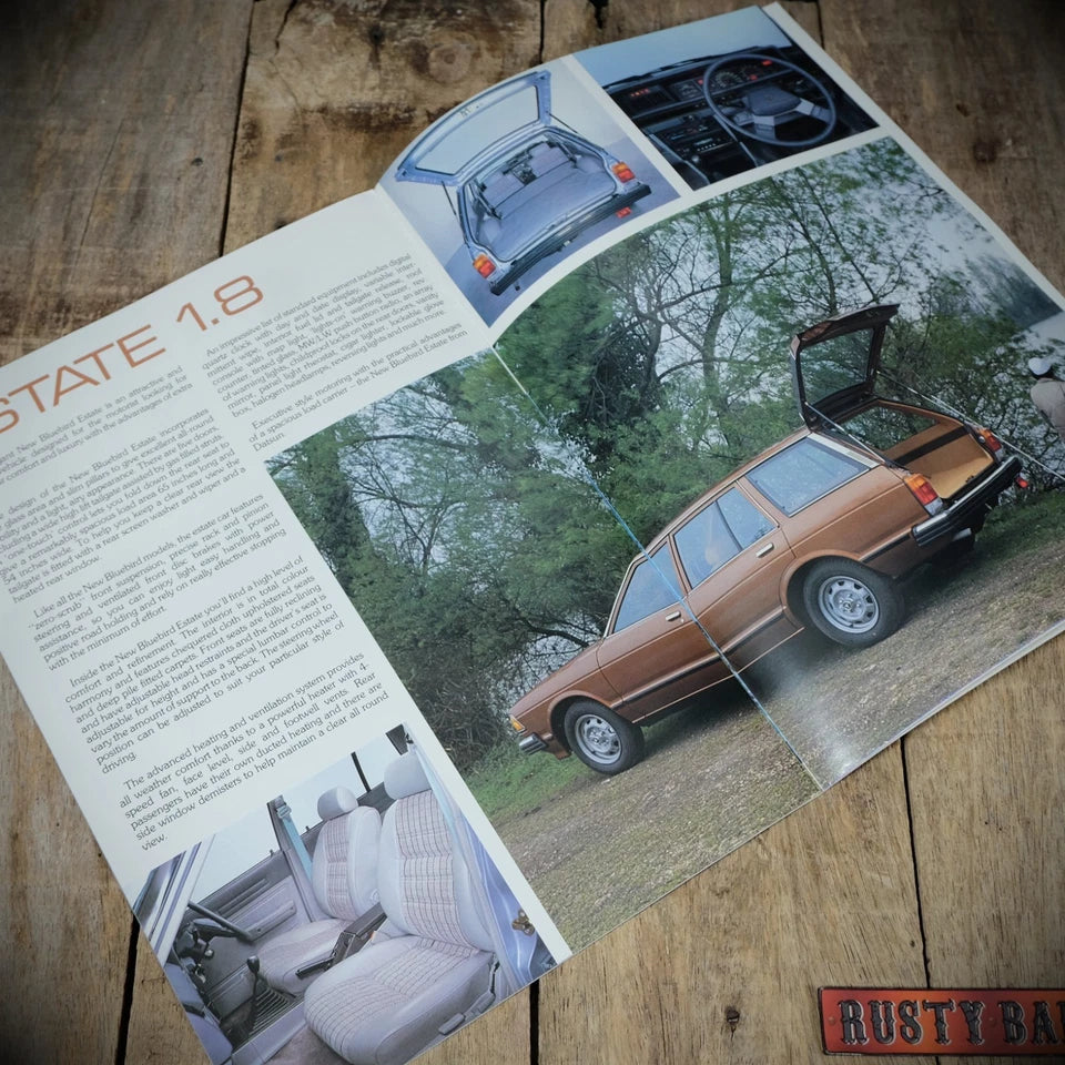 Sales Brochure, Datsun Bluebird, UK 1980, Saloon, Coupe, Estate