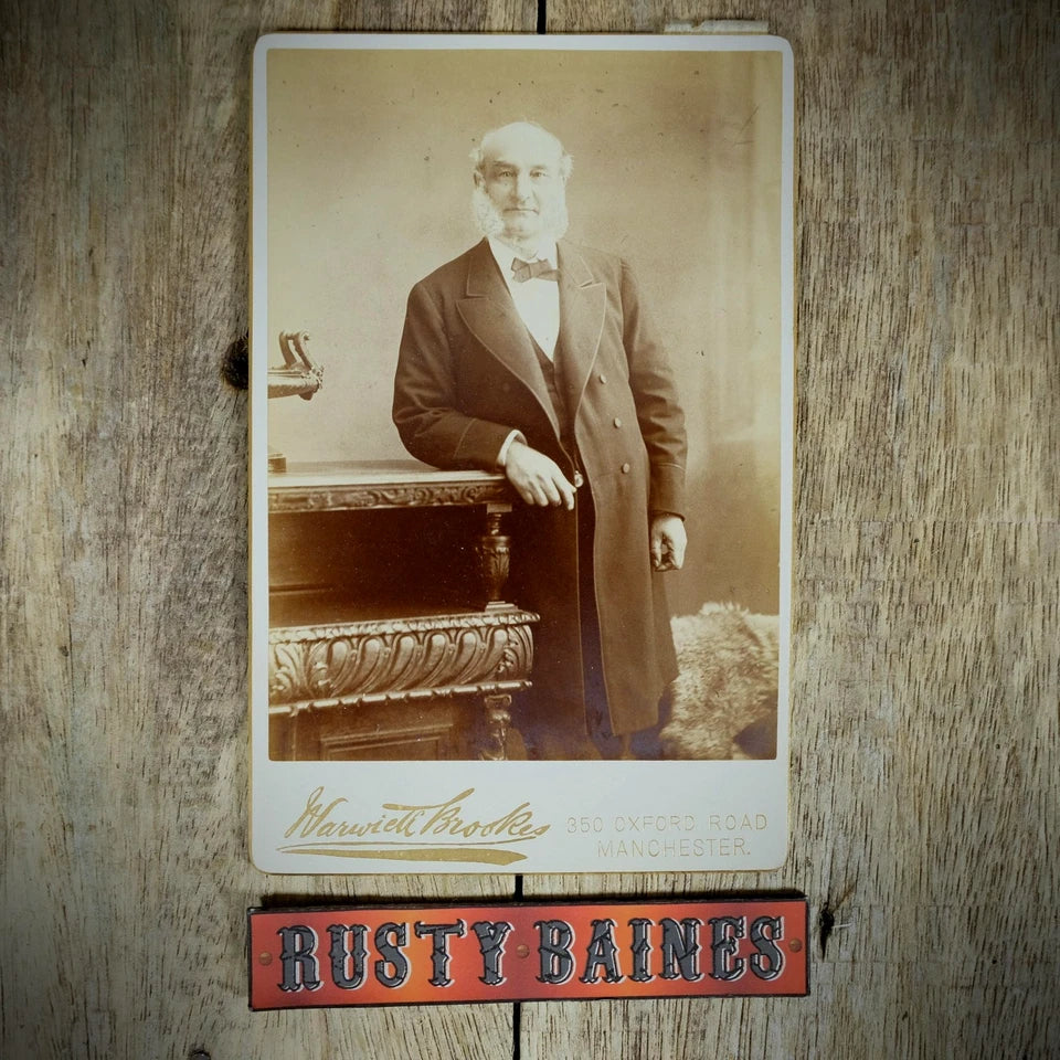 Cabinet Card Victorian Photo, Portrait of Man, Mutton Chops, Brookes, Manchester