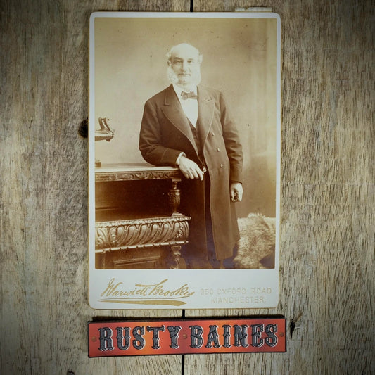 Cabinet Card Victorian Photo, Portrait of Man, Mutton Chops, Brookes, Manchester