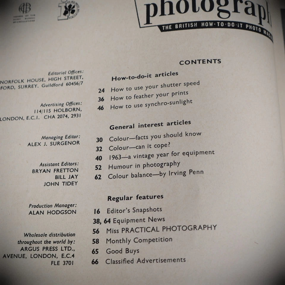 Vintage Practical Photography Magazine August 1963
