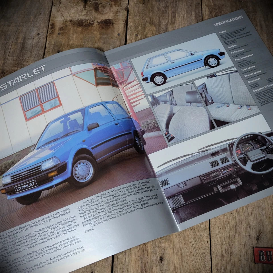 Car Brochure, Toyota Range 1986 UK, Celica, Corolla, Supra, Landcruiser Etc.