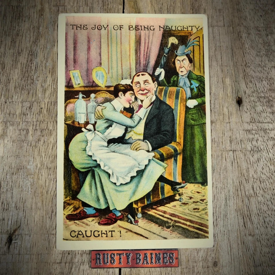 Postcard, Felix Glennon Comic, The Joy of Being Naughty, Flirting