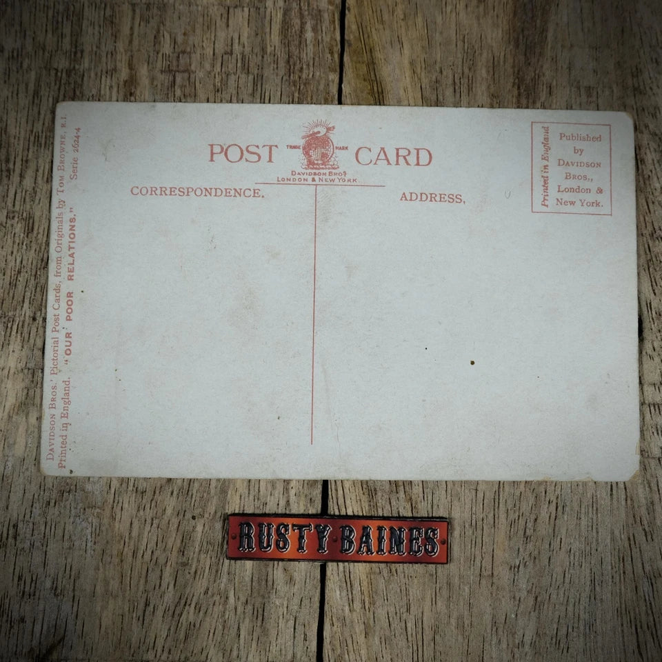 Postcard, Tom Browne Original Comic Drunk Working Class Man, Posh Man