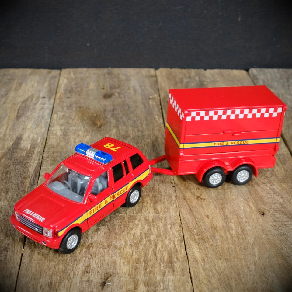 Unbranded Range Rover L322 Fire & Rescue Vehicle and Trailer, Unboxed