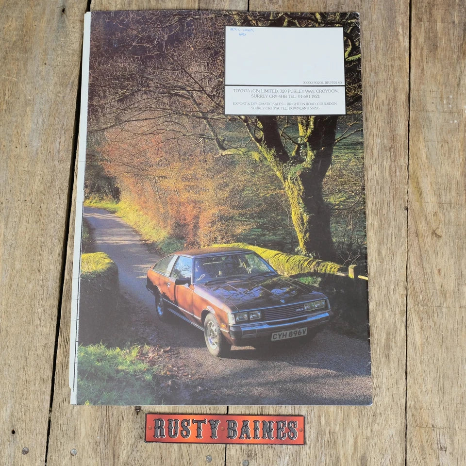 Original Car Brochure, 1980 Toyota Celica Range, UK Price List, Coupe/Liftback
