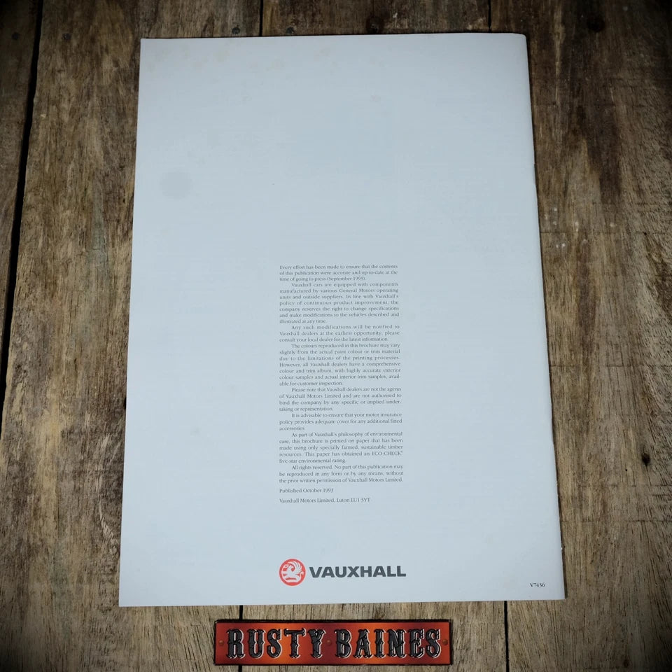 Sales Brochure, Vauxhall Calibra, 1994 UK
