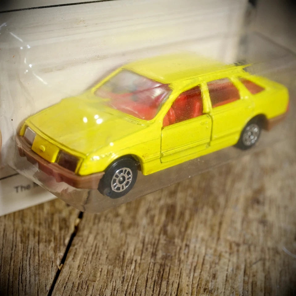 Corgi Ford Sierra 2.3, Yellow Paint, Red Interior, Blistercard, Faults