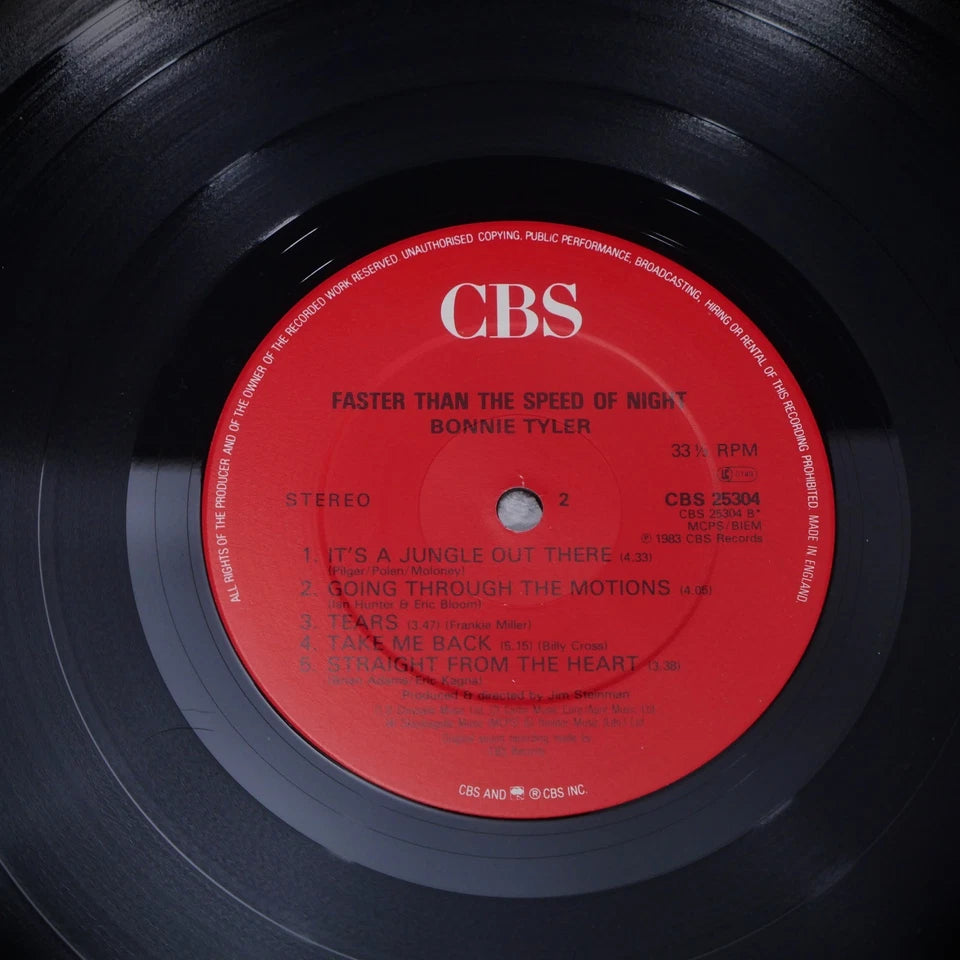 Record LP, Bonnie Tyler, Faster Than the Speed of Night