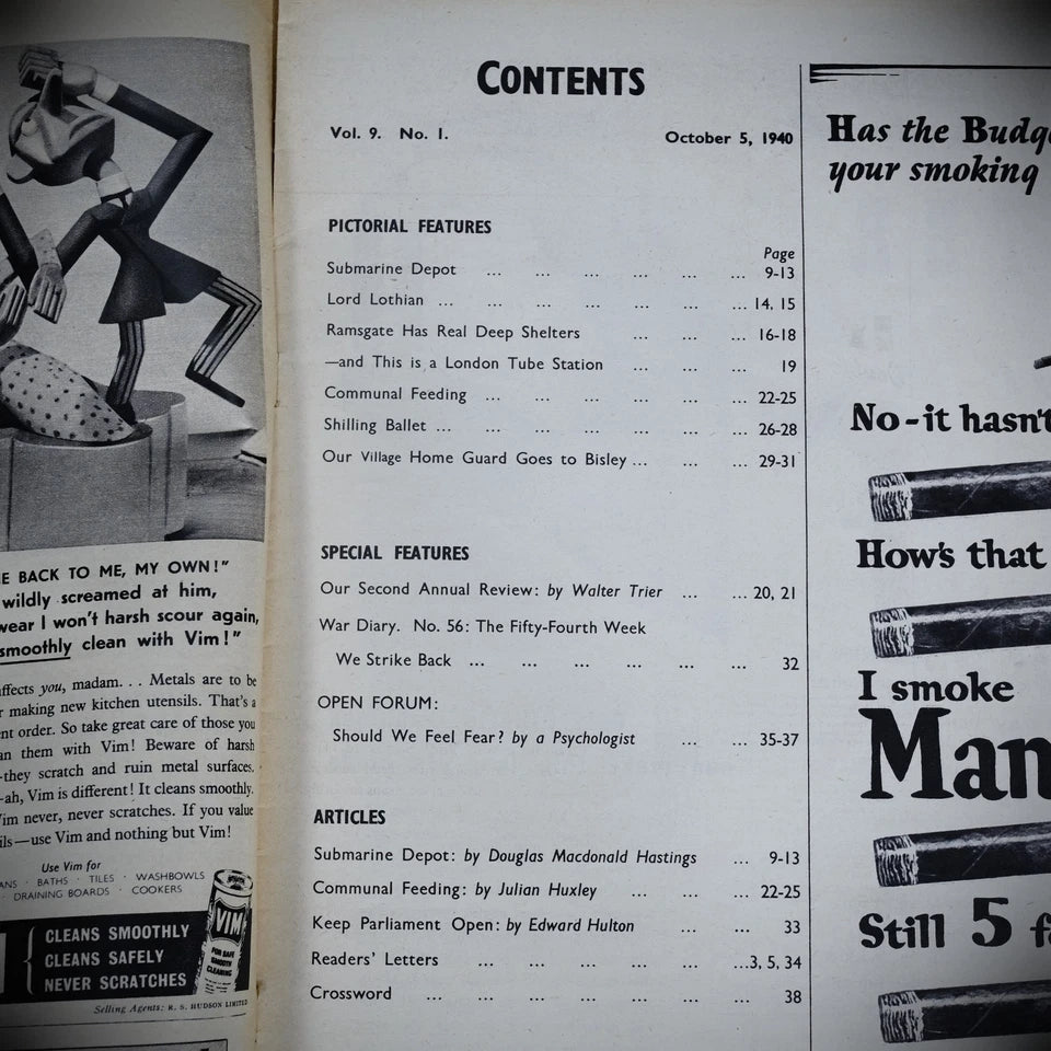 Picture Post WW2 Issue October 5th 1940 Lord Lothian, Ballet, War Diary