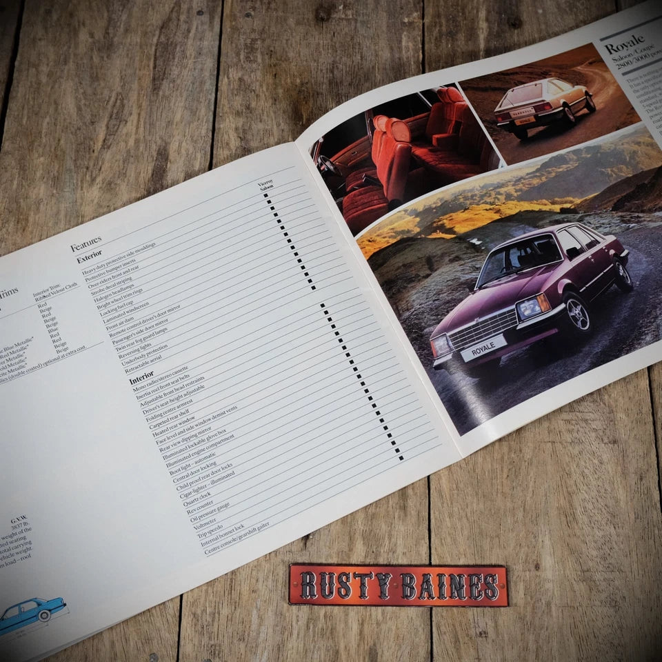 Car Brochure, Vauxhall Range 1981, Royale, Viceroy, Astra, Carlton, Cavalier