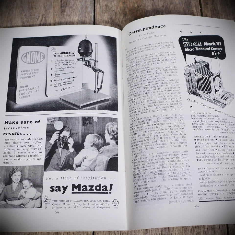 Vintage The Miniature Camera Pocket Magazine, Aug 1951