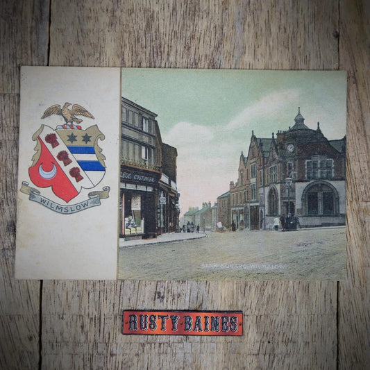 Postcard, Wilmslow Bank Square, Coat of Arms, Printed