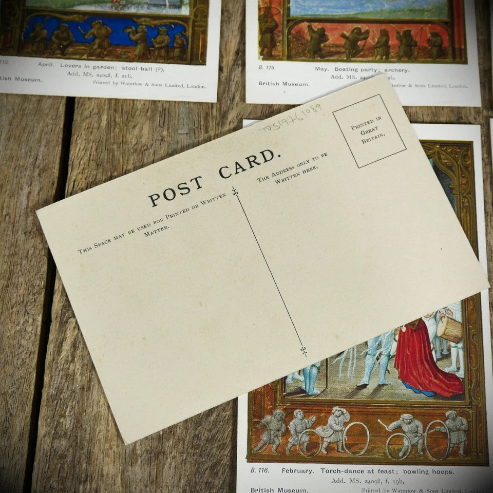 Postcard Set, British Museum, Flemish Calendar Art, Envelopes