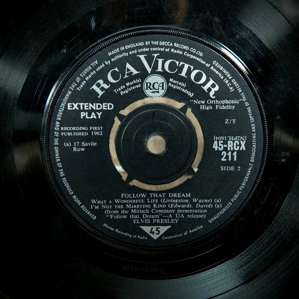 Record 7" Mono EP: Elvis Presley, Follow That Dream, RCA RCX-211