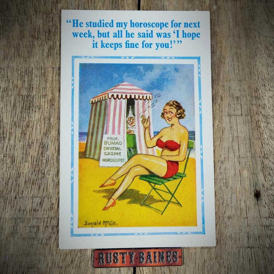 Postcard, Comic/Humour, Donald McGill, Seaside Horoscrope