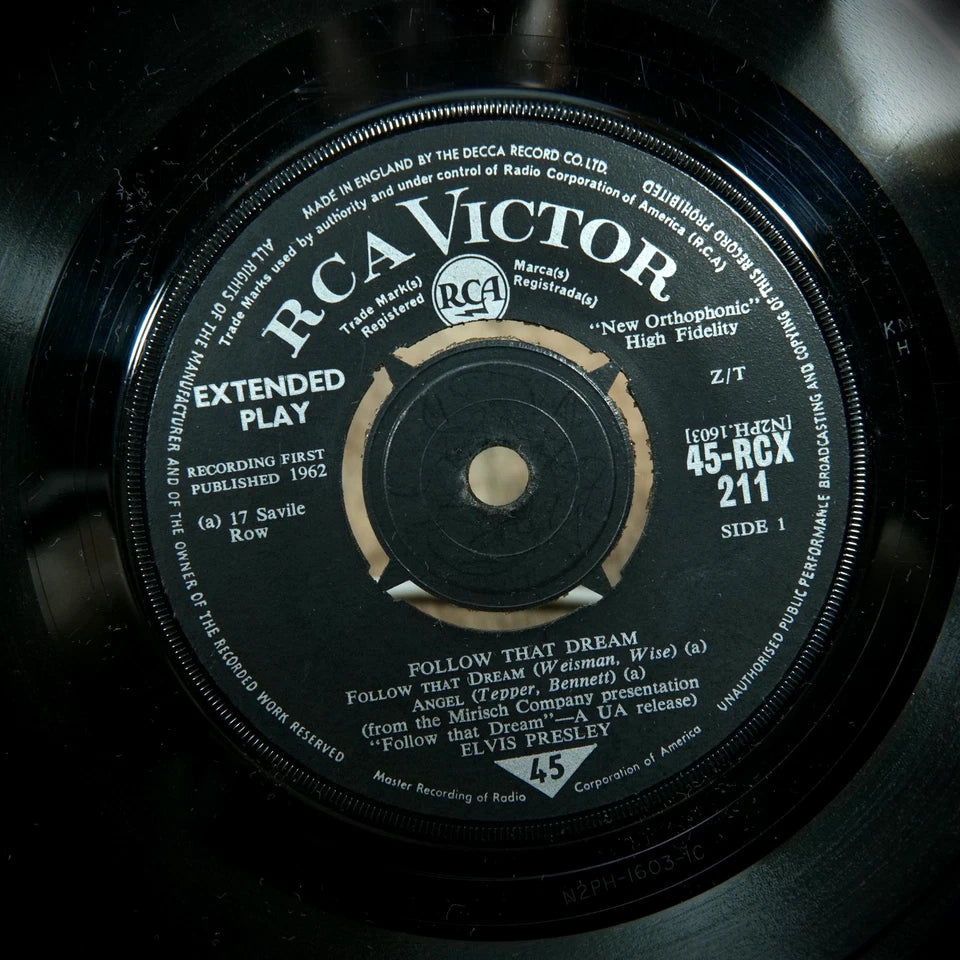 Record 7" Mono EP: Elvis Presley, Follow That Dream, RCA RCX-211