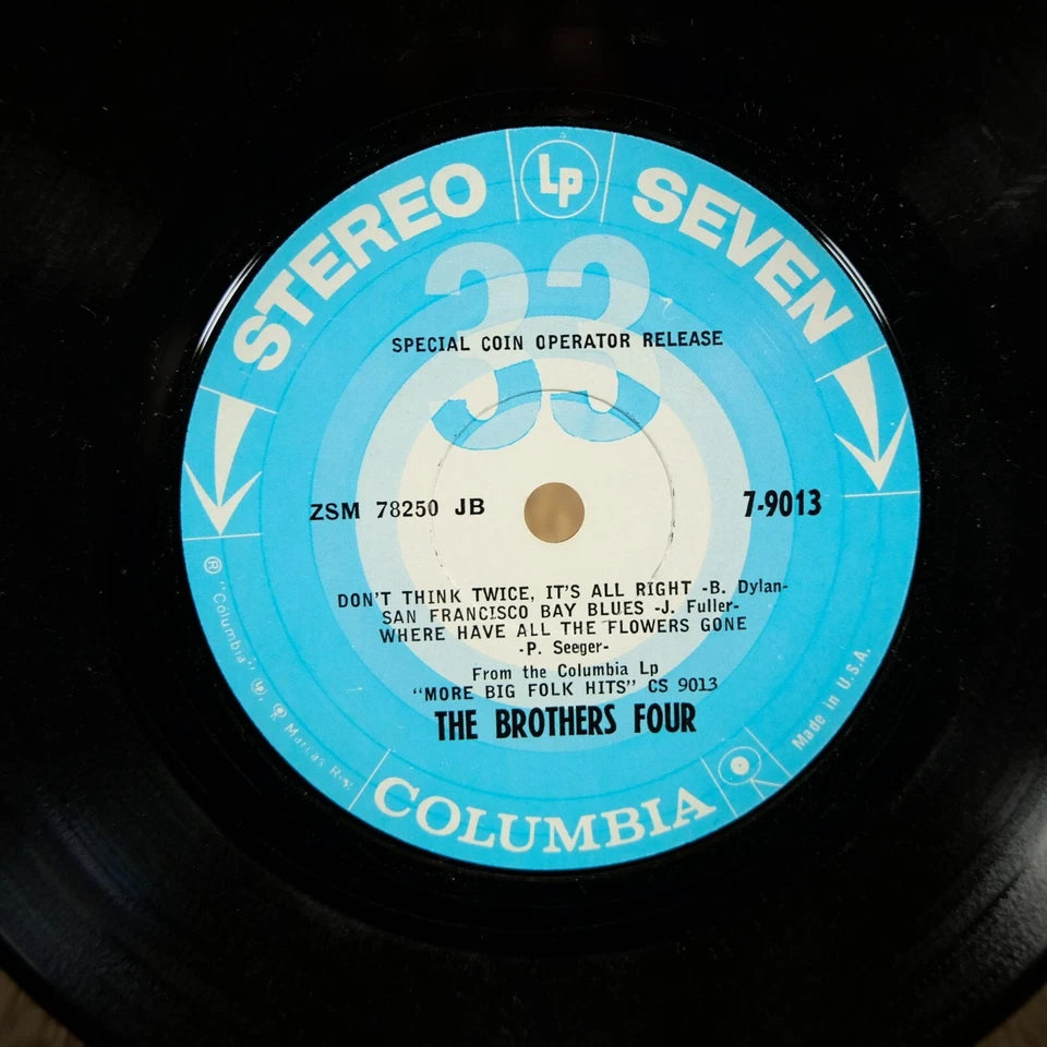 Record 7", The Brothers Four, More Big Folk Hits, Jukebox Coin Op