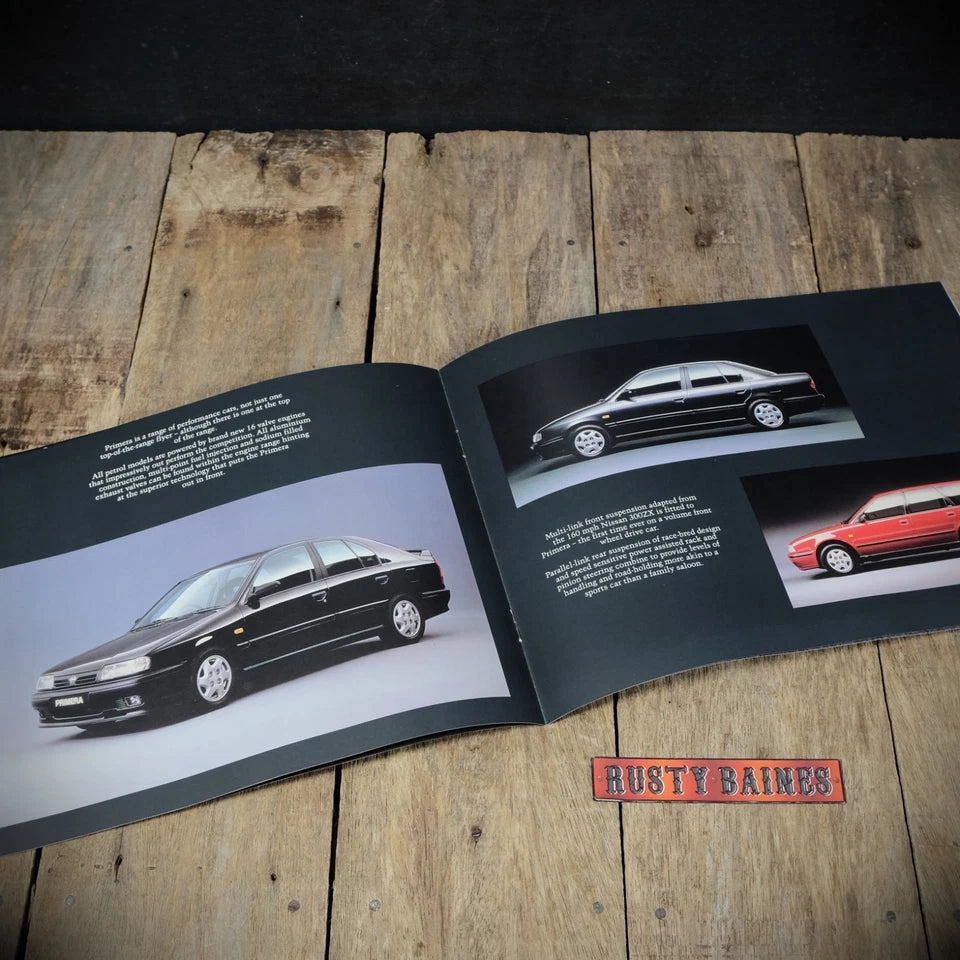 Sales Brochure, Nissan Primera Saloon Hatch Estate, UK 1990