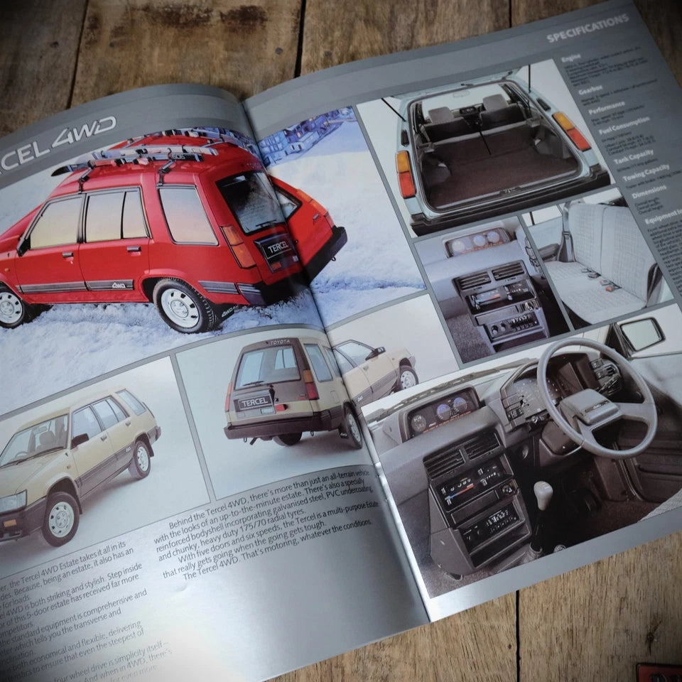 Car Brochure, Toyota Range 1986 UK, Celica, Corolla, Supra, Landcruiser Etc.