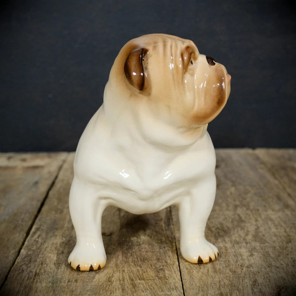Vintage Melba Ware Ceramic/Pottery British Bulldog Ornament, Made in England