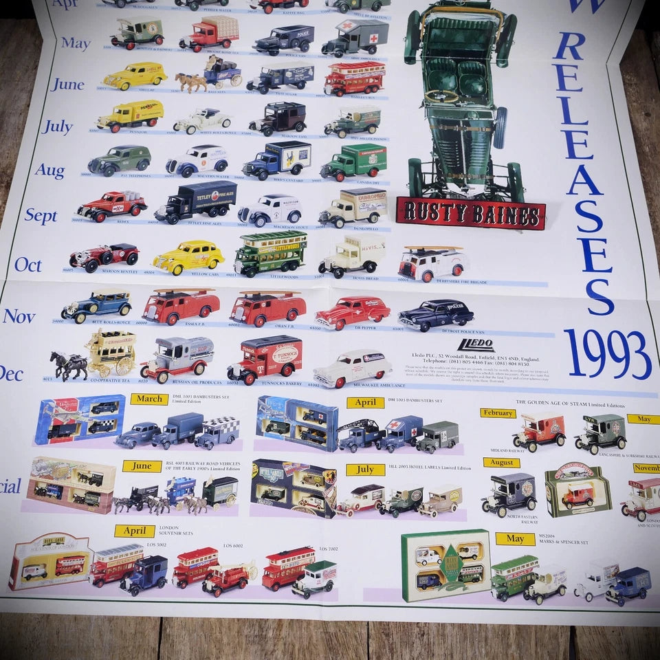 Lledo Days Gone By Diecast Models Toy Car Bus Van Poster for 1993