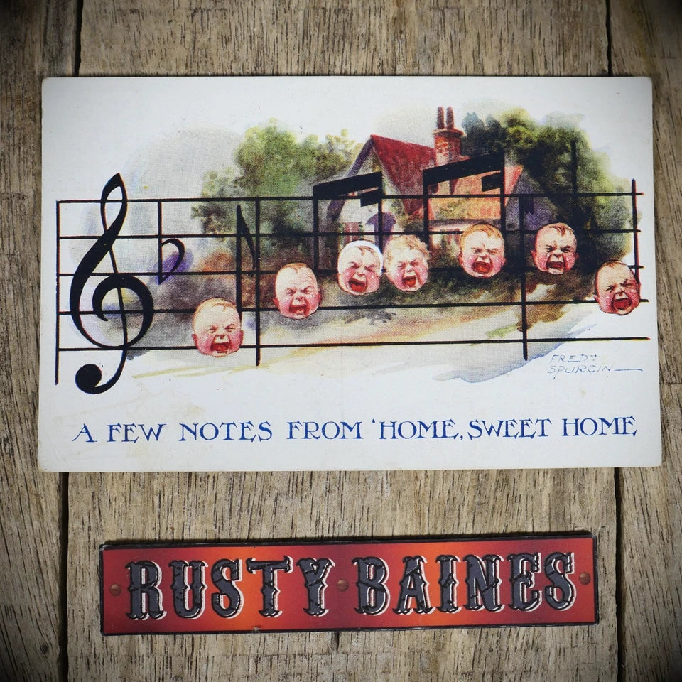 Postcard, Comic, Fred Spurgin/A&H, Musical Notes, Home, Crying Kids