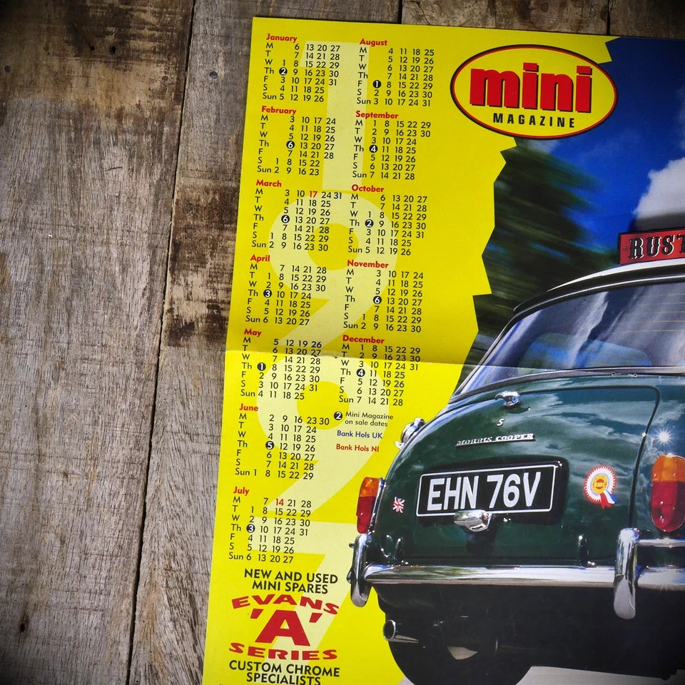 Mini Magazine Calendar Poster, Morris Mini Cooper S, EHN 76V