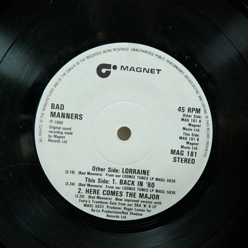 Record 7" Single: Bad Manners, Lorraine/Back in 60/Here Comes Major