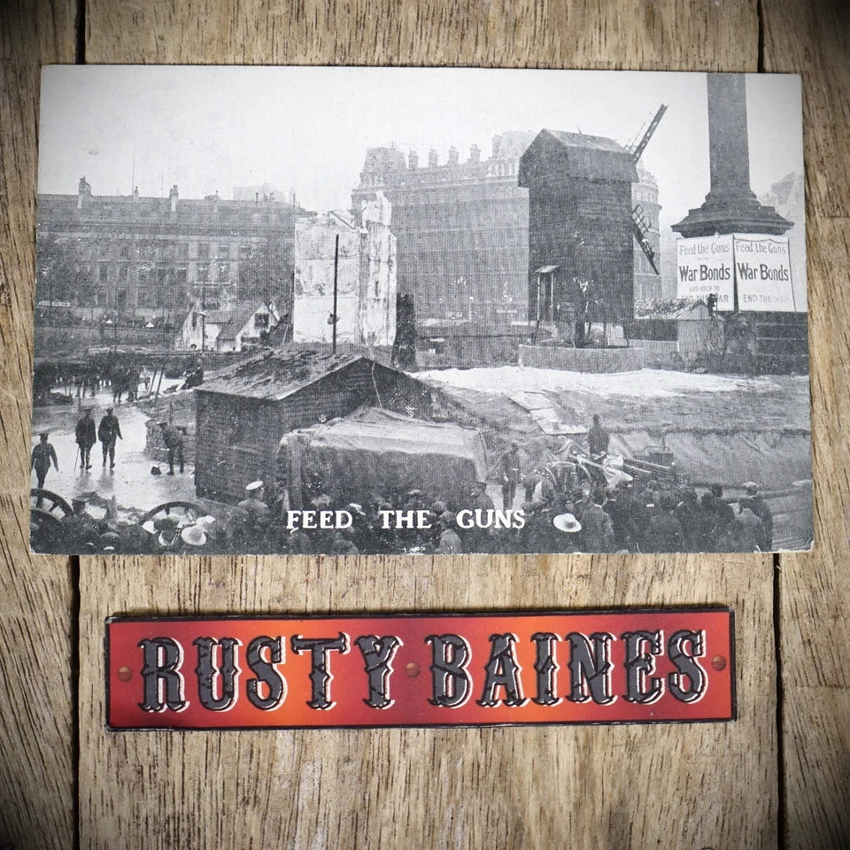 Postcard, WW1 War Bonds, Feed the Guns, Trafalgar Square London