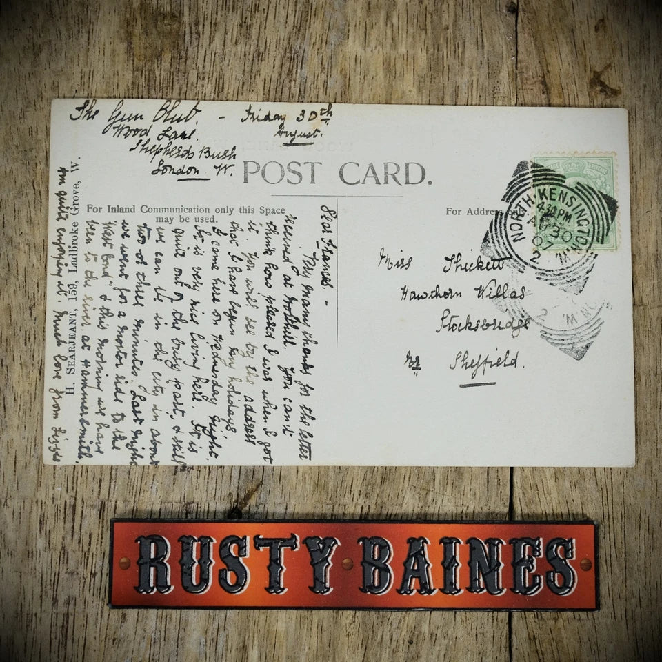 Postcard, London Shepherd's Bush Wood Lane W, 1907 Kensington PM