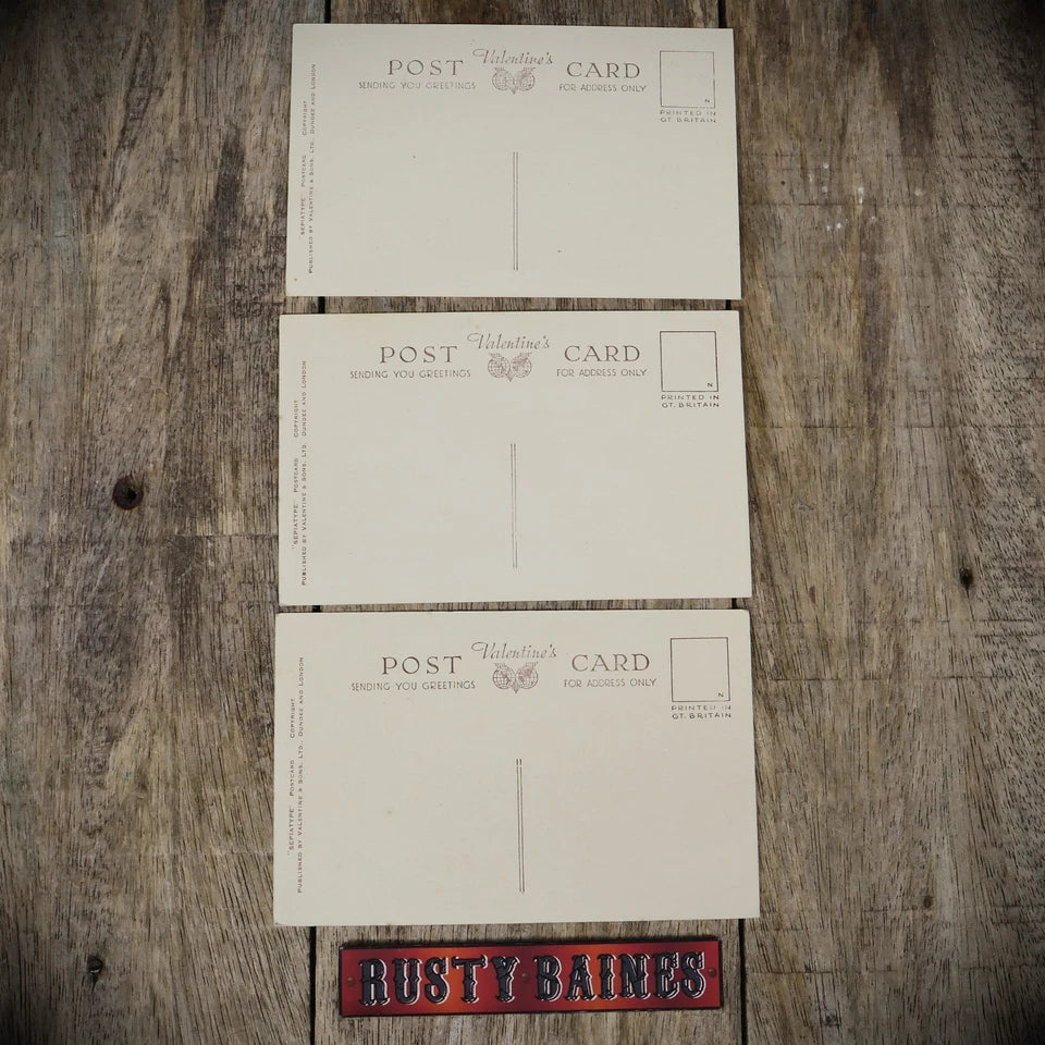 Small Bundle of 3 Bridlington Postcards, Valentine Sepia type, Sewerby