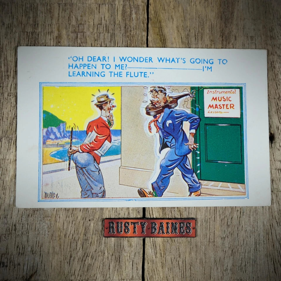 Postcard, Comic/Humour, Music Lessons Teacher Tutor, Violin, Flute
