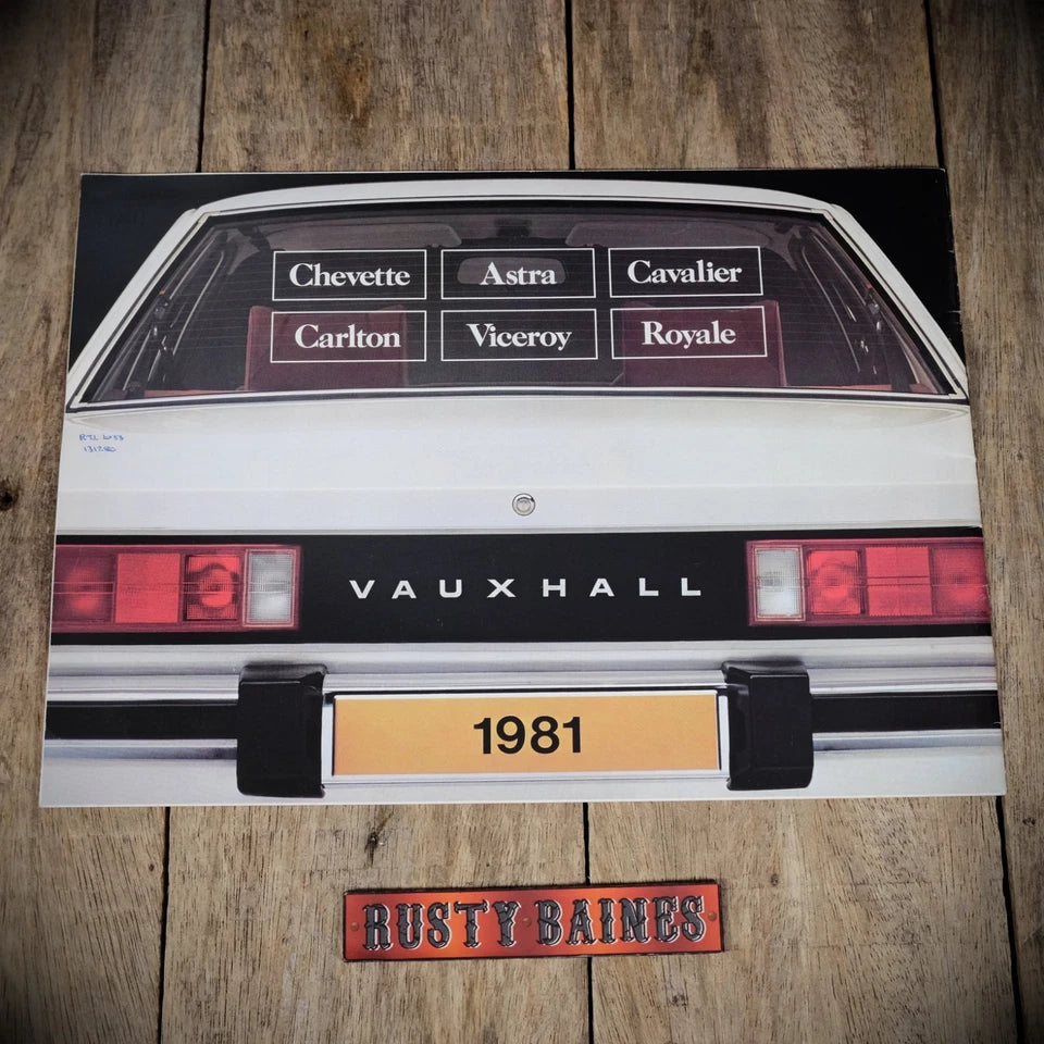 Car Brochure, Vauxhall Range 1981, Royale, Viceroy, Astra, Carlton, Cavalier