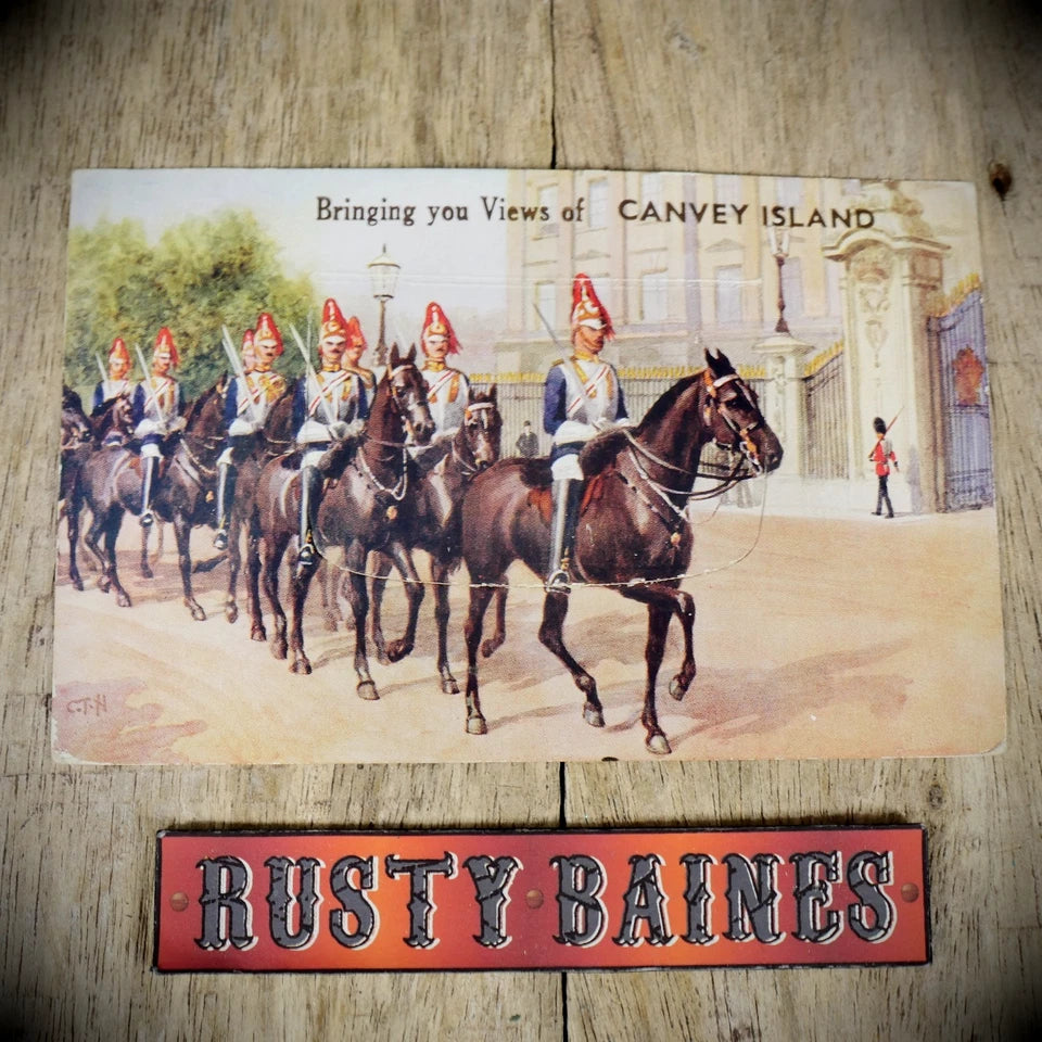 Postcard, Novelty Pull-Out, Canvey Island, Royal Horse Guards, Printed