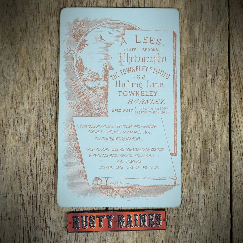 Carte de Visite (CDV) Portrait of Man in Check/Dogtooth Suit & Cane, A Lees, Townley