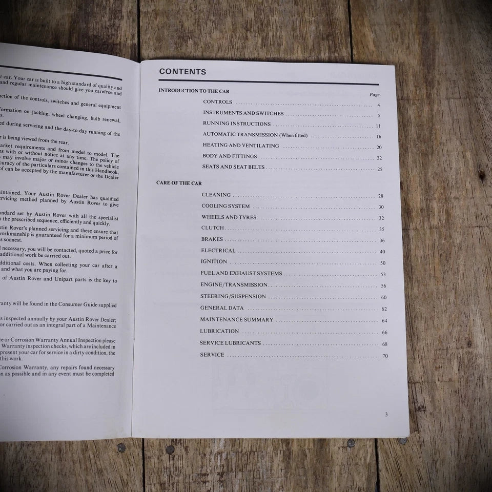 Austin Rover Classic Mini Driver's Handbook 1984 AKM 5544 (4th Edition)