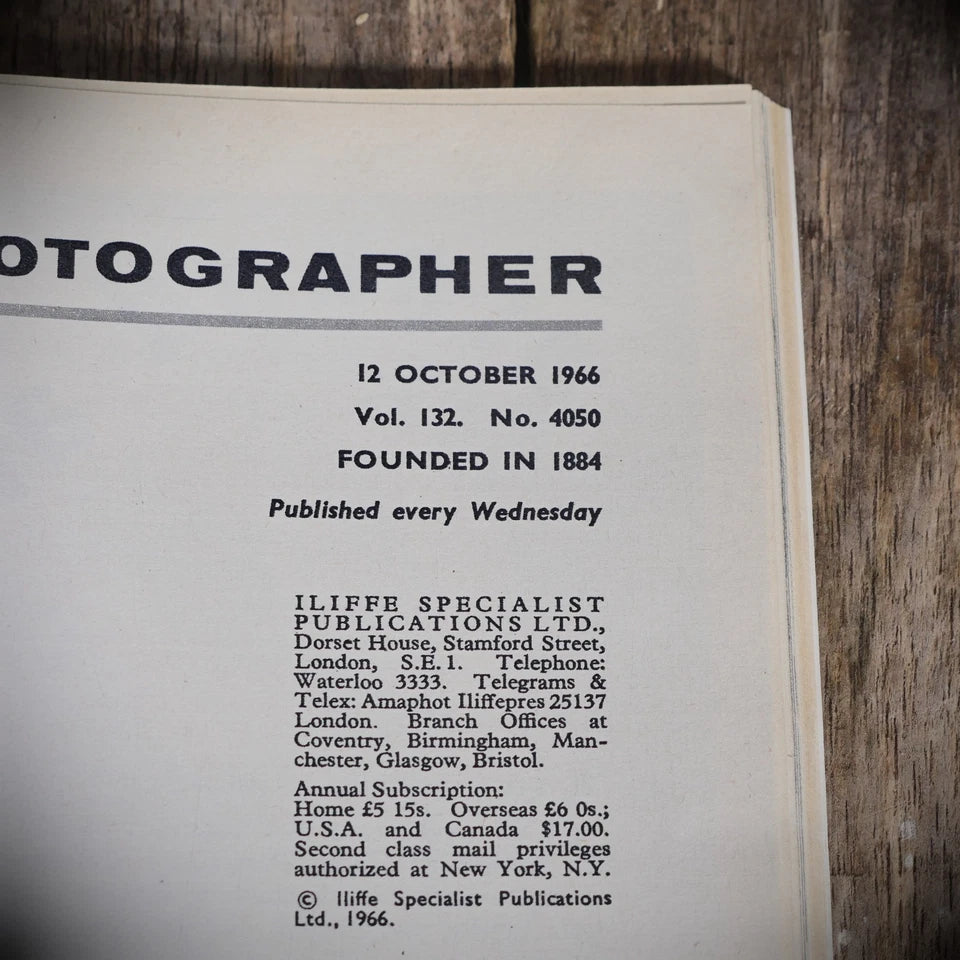 Vintage Amateur Photographer Magazine 12 October 1966