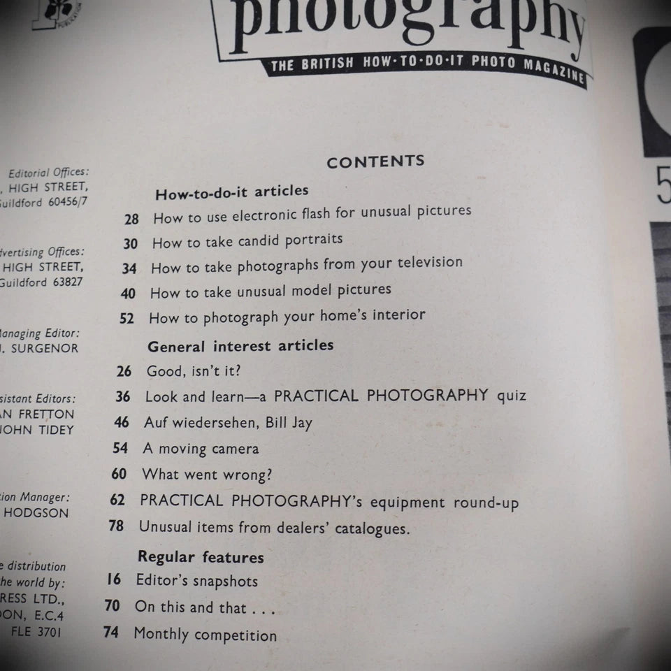 Vintage Practical Photography Magazine September 1964