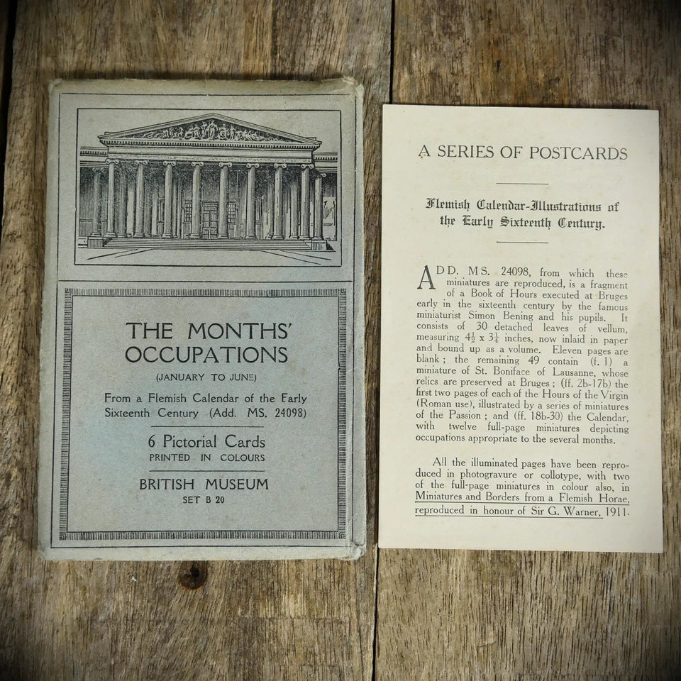 Postcard Set, British Museum, Flemish Calendar Art, Envelopes