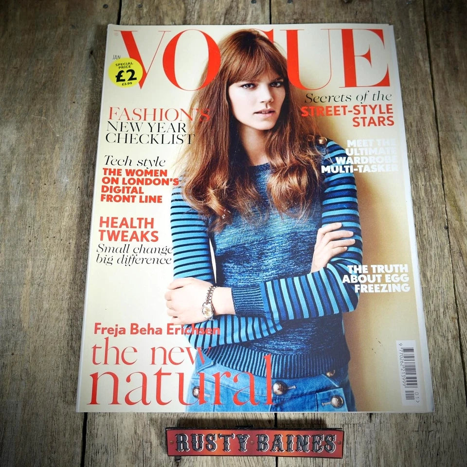Vogue Magazine UK Back Issue, January 2015 Freja Beha Erichsen
