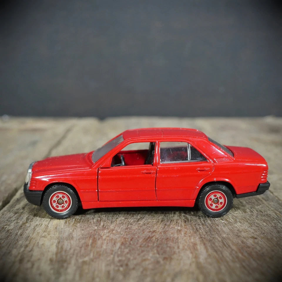 Solido Mercedes 190 E, Vintage Toy Car, Boxed, Red, 1/43 Scale