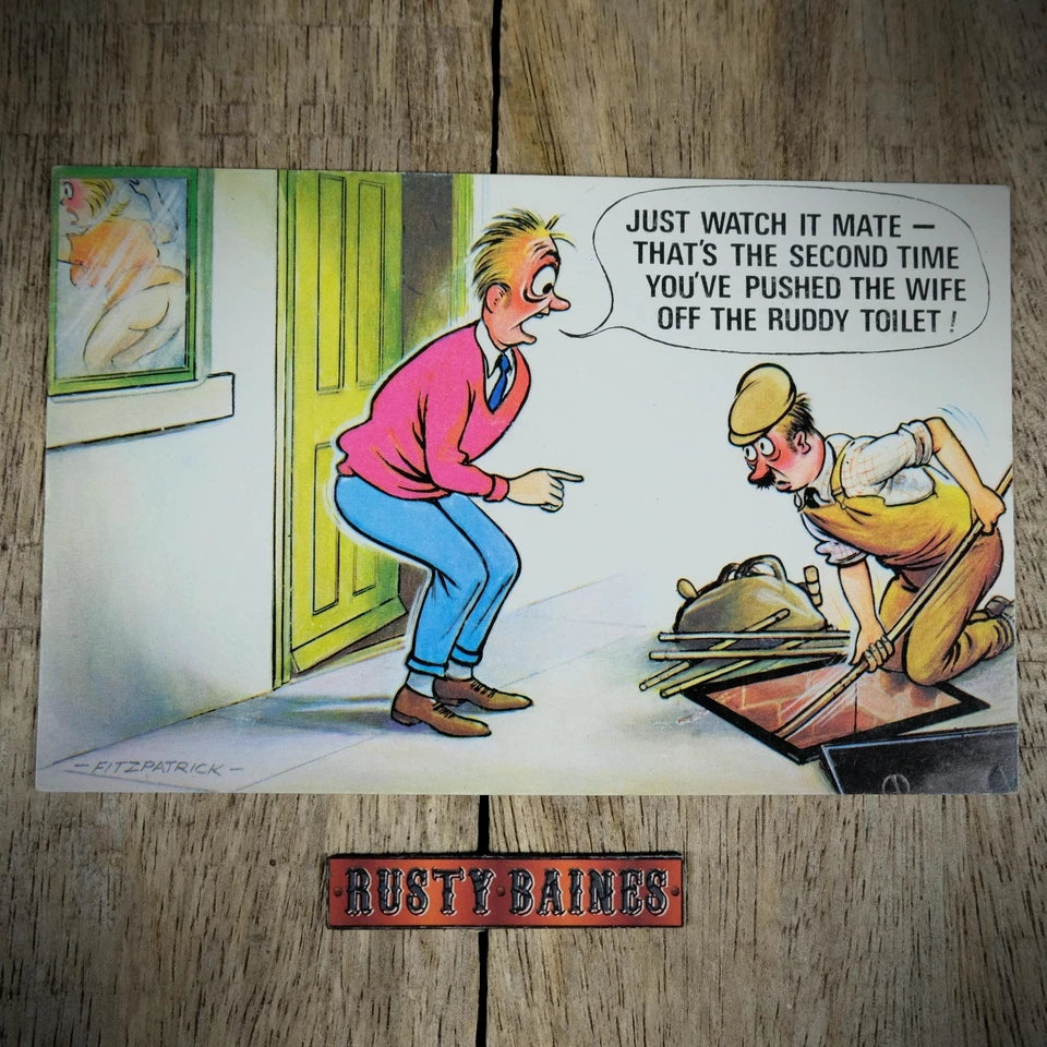 Postcard, Comic/Humour, Bamforth, Plumber Drain Cleaner