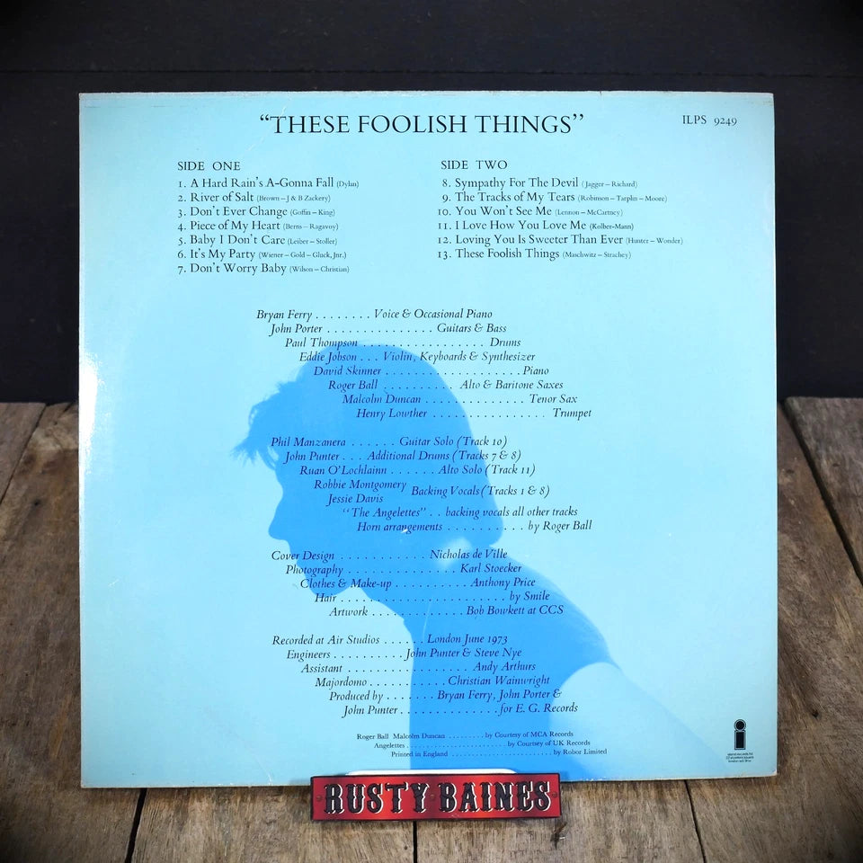 Record LP Album, Bryan Ferry These Foolish Things, ILPS 9249